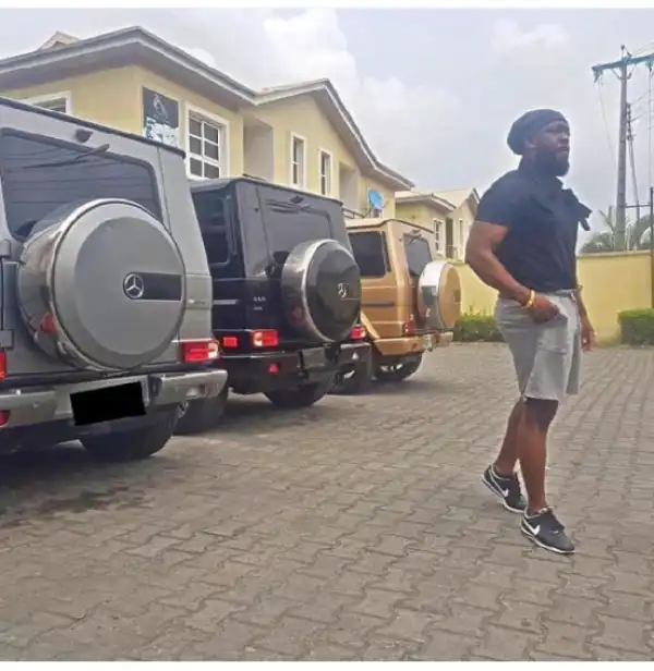 "Happy G Day": Timaya Poses With 3 G-Wagons With Different Colours